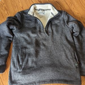 Orvis Sherpa-Lined 1/4 Zip Pullover Men's Size Small